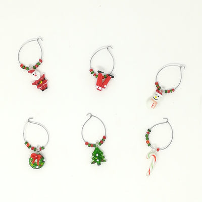 Set 6 Charms Segnabicchiere Decori Natalizi Casalinghi Natalizi Garden Team