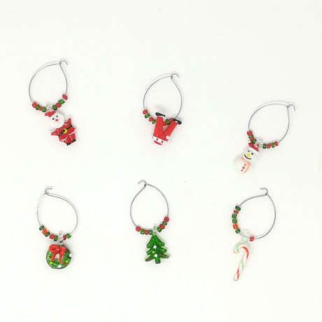 Set 6 Charms Segnabicchiere Decori Natalizi Casalinghi Natalizi Garden Team