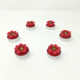 Set 6 Tealight Stella Di Natale Rossa Candele Natalizie Decorate Garden Team