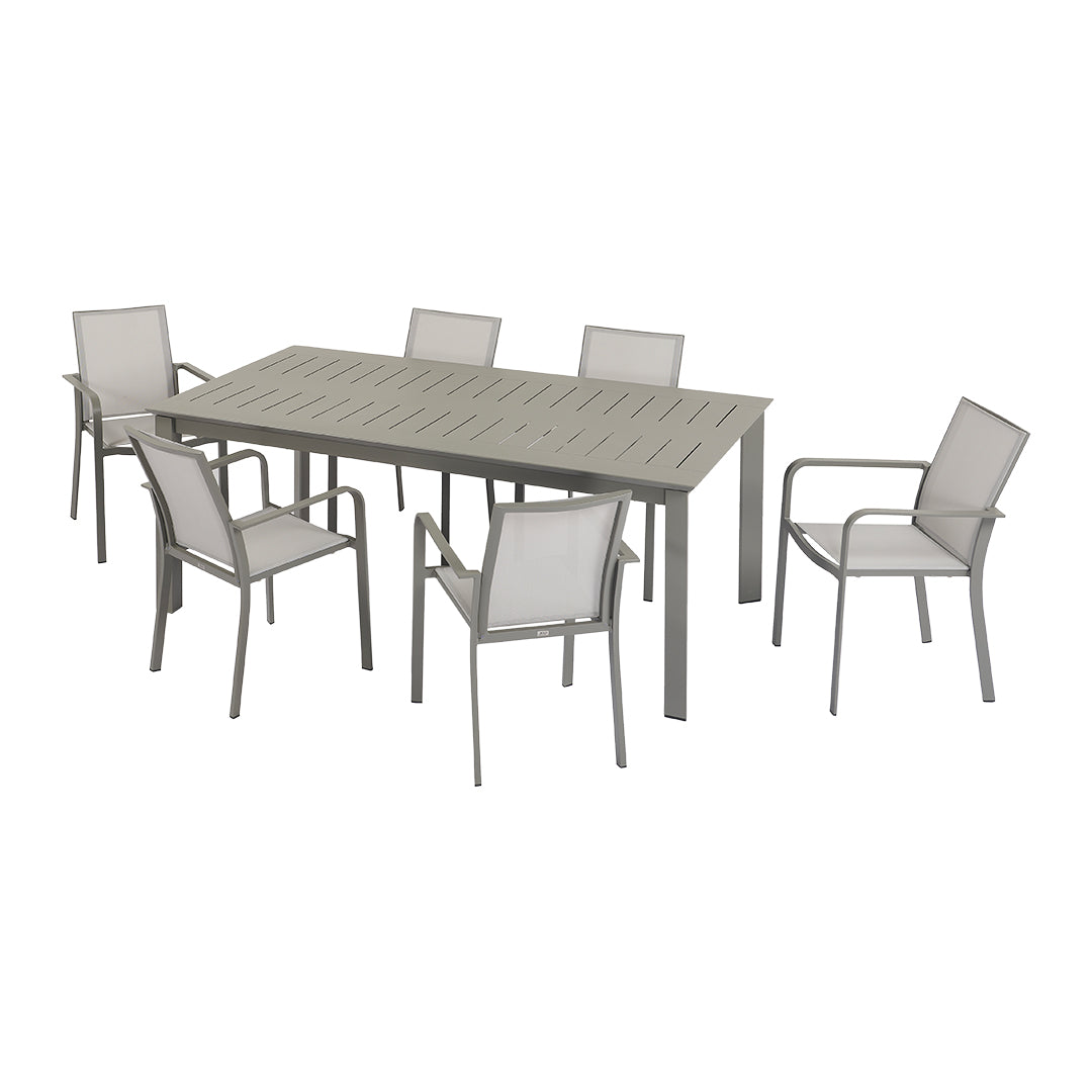 New Butterfly - Set pranzo da giardino da 8 a 12 posti Taupe