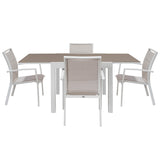 SET PRANZO NORDIC ALLUMINIO BIANCO E VETRO PICCOLO set da pranzo da giardino Garden Team