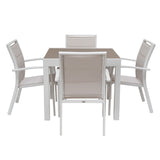 SET PRANZO NORDIC ALLUMINIO BIANCO E VETRO PICCOLO set da pranzo da giardino Garden Team