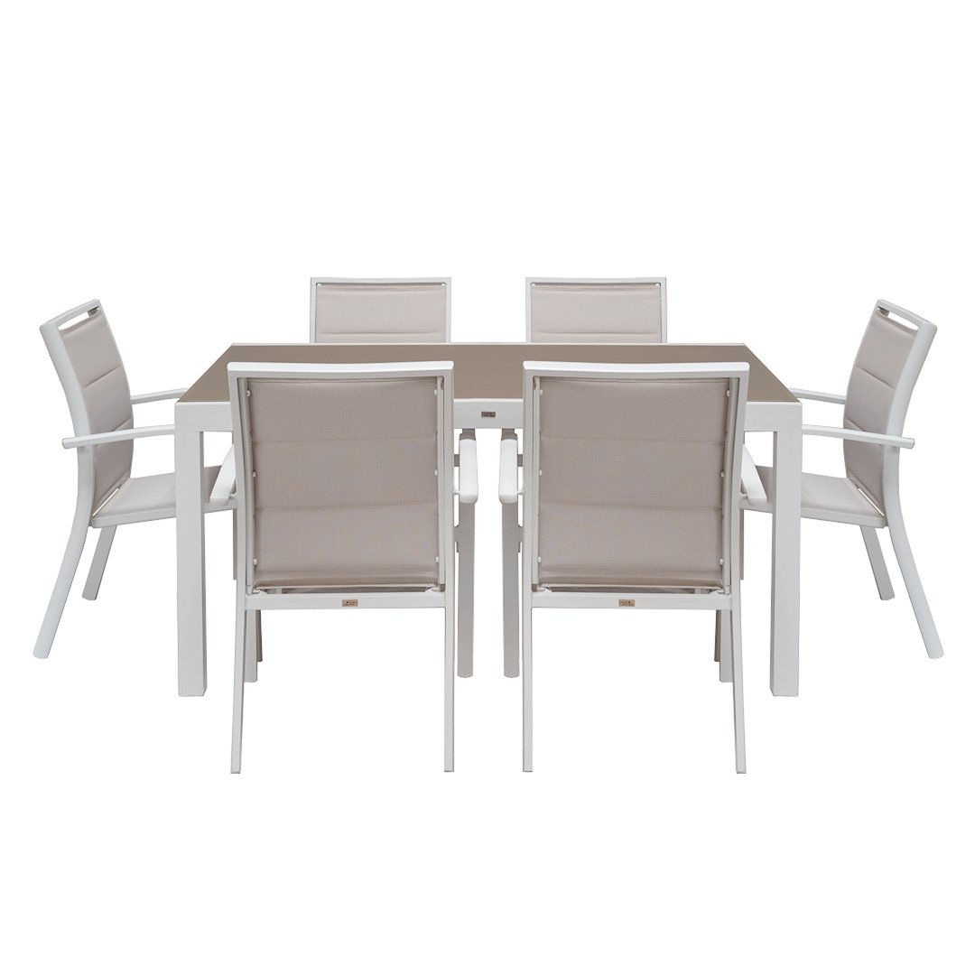 SET PRANZO NORDIC IN ALLUMINIO BIANCO E VETRO