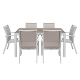 SET PRANZO NORDIC IN ALLUMINIO BIANCO E VETRO