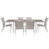 SET PRANZO NORDIC IN ALLUMINIO BIANCO E VETRO set da pranzo da giardino Garden Team