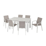 Twist - Set pranzo da giardino bianco 6/8 posti