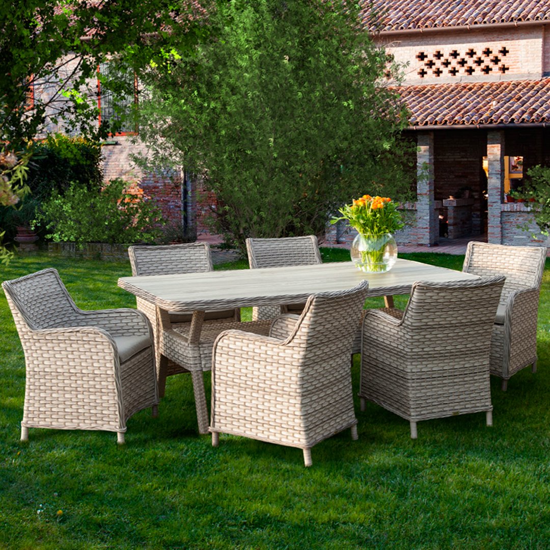 Shermann - Set pranzo da giardino 6 posti