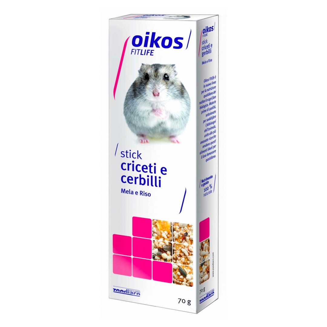 STICK PER CRICETI E GERBILLI 70 GR Cibo per Roditori Oikos