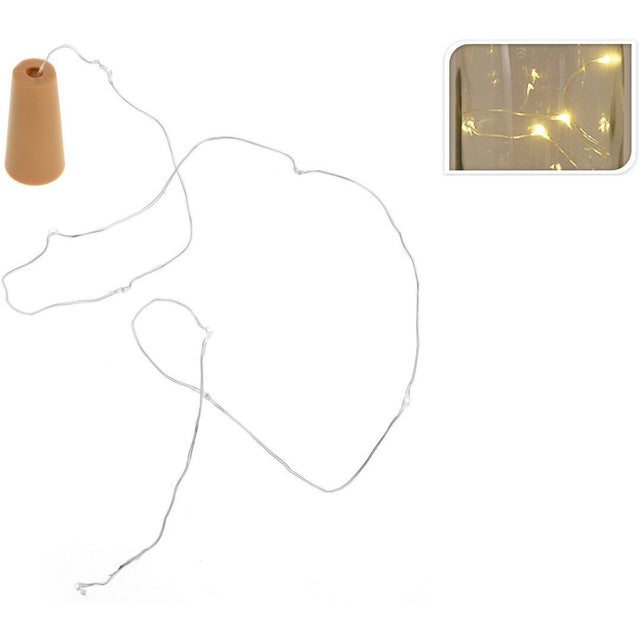 Tappo Bottiglia con Cavo Luminoso 8 LED 75 Cm Decorazioni Luminose KOOPMAN