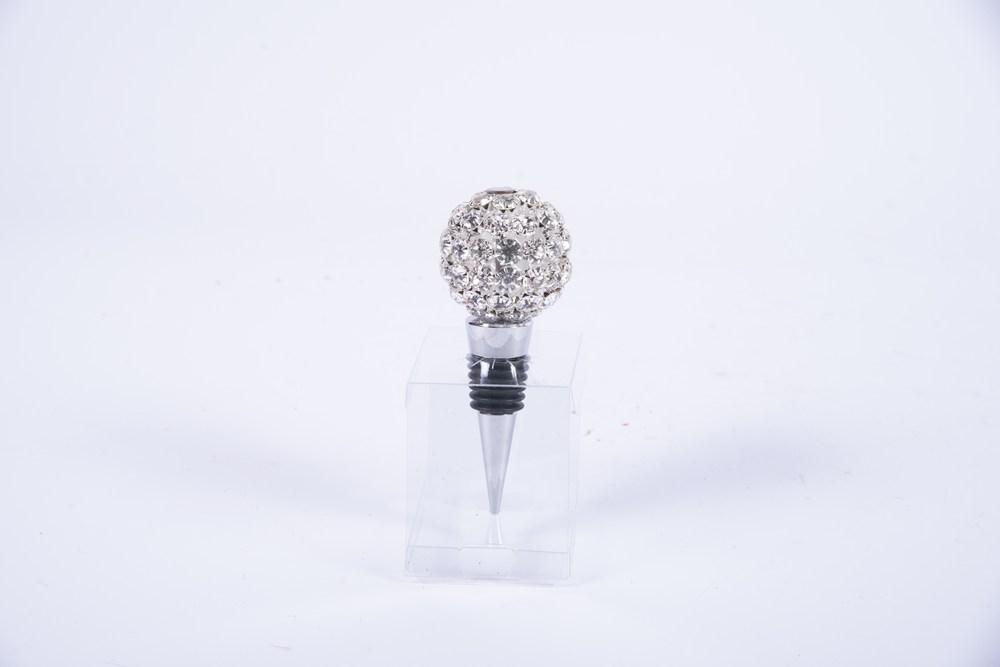 Tappo Bottiglia Sfera Crystal Argento Casalinghi Natalizi Garden Team