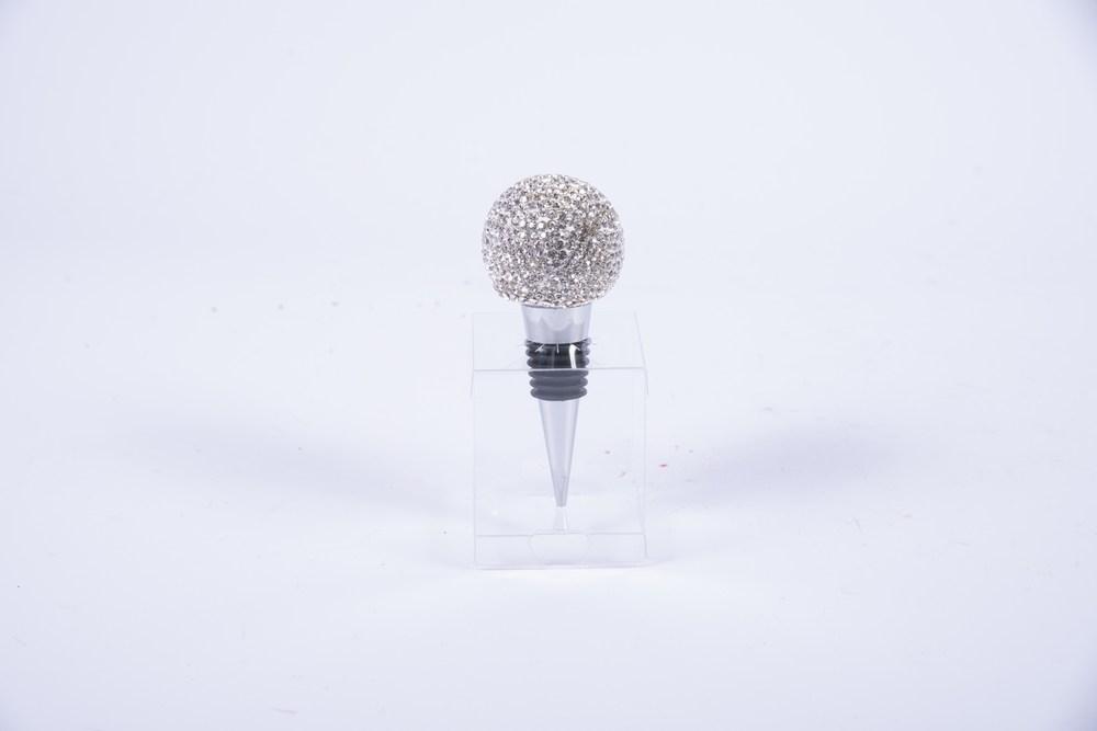 Tappo Bottiglia Sfera Strass Argento Casalinghi Natalizi Garden Team