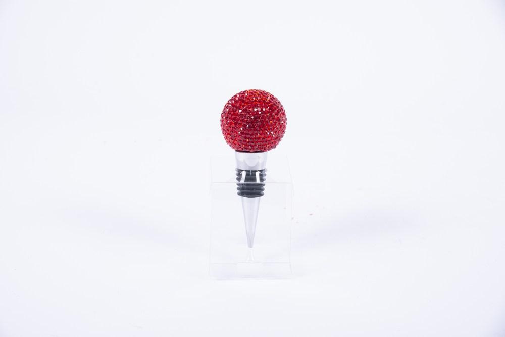 Tappo Bottiglia Sfera Strass Rosso Casalinghi Natalizi Garden Team