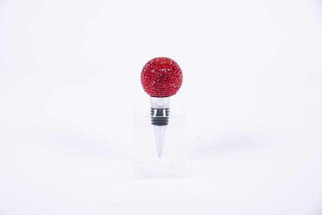 Tappo Bottiglia Sfera Strass Rosso Casalinghi Natalizi Garden Team