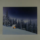 Tela Luminosa 1 LED e 55 Fibre Ottiche 50x40 Paesaggio Innevato Quadro a led Garden Team