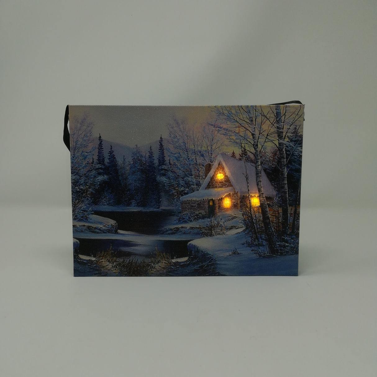 Tela Luminosa 3 LED Villaggio Innevato 20x15 Quadro a Led Garden Team