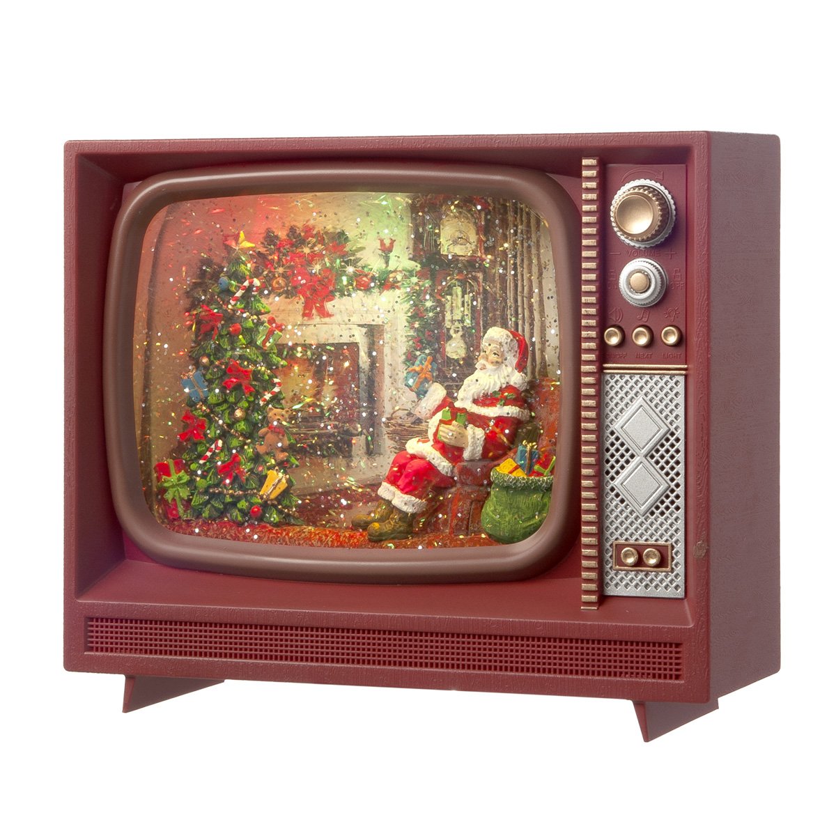 Televisione con Glitter in movimento e LED con Babbo Natale Decorazioni Luminose Garden Team