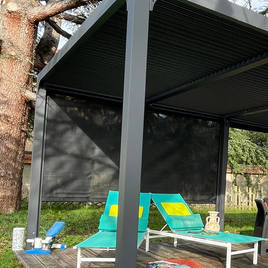 Tenda Frontale da 2,8 m per Pergola Bioclimatica Habrita 3,6 x 6