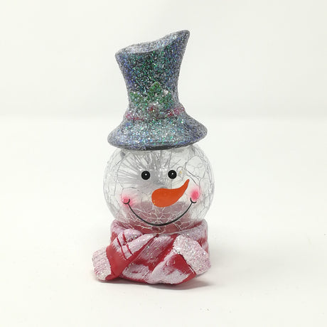 Testa Pupazzo di Neve con LED 7X7X12,5CM Decorazioni Luminose Garden Team