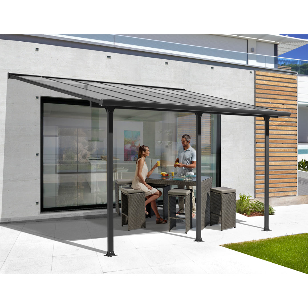 Tettoia per terrazzo in alluminio 4 x 3 m - Copertura per esterni – BIA  Home & Garden