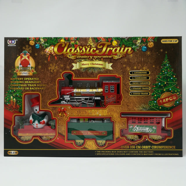 Treno a Batteria con Luce e Musica 14 pezzi Paesaggi e Scene Natalizie Garden Team