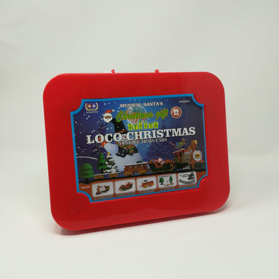 Treno a Batteria in Valigetta con Musica e Luci Paesaggi e Scene Natalizie Garden Team