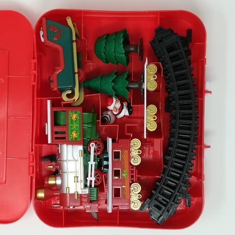 Treno a Batteria in Valigetta con Musica e Luci Paesaggi e Scene Natalizie Garden Team