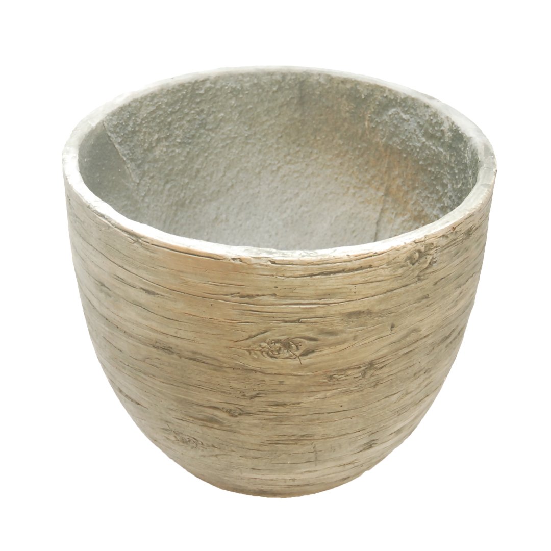 Vaso Conchino In Cemento da Esterno Effetto Legno