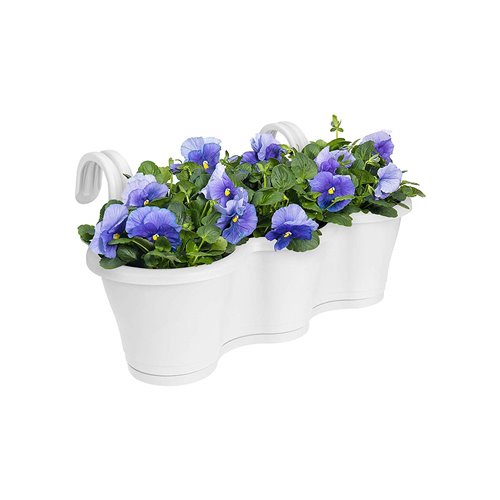 Vaso Fioriera da Balcone Elho Corsica Trio 50 cm Vaso in Plastica Elho