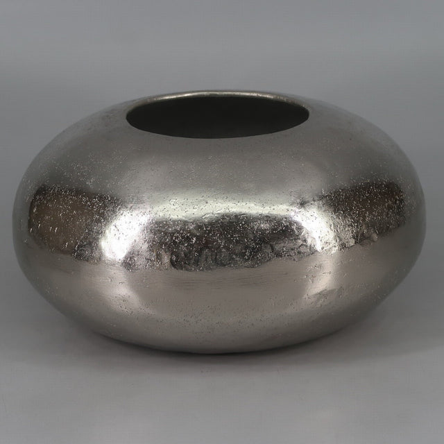 Vaso Rotondo Dia 30XH13,5CM Argento Oggettistica Natalizia Garden Team