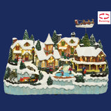 Villaggio con Babbo Natale Volante - Villaggio natalizio animato