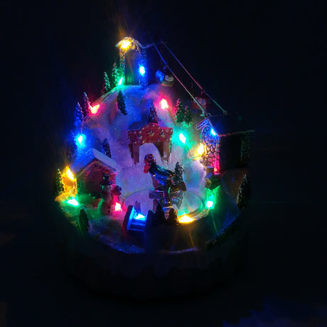 Villaggio con Sciatori e Funivia Paesaggi e Scene Natalizie Garden Team