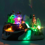 Villaggio con Treno che Gira nel Tunnel Albero e Babbo Natale che Ruotano Paesaggi e Scene Natalizie Garden Team