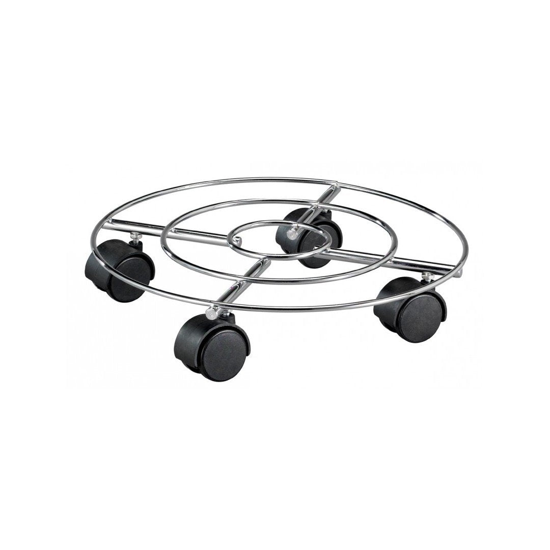 WAGNER PORTAVASO IN ACCIAIO CROMATO DRAHT 30 CM CON RUOTE Portavaso in Ferro Wagner
