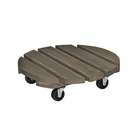 WAGNER PORTAVASO VINTAGE ROTONDO ANTRACITE 38 CM CON RUOTE Portavaso In Legno Wagner