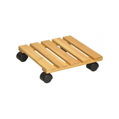 WAGNER SPOSTAVASO IN BAMBOO CON RUOTE 29 CM Portavaso In Legno Wagner