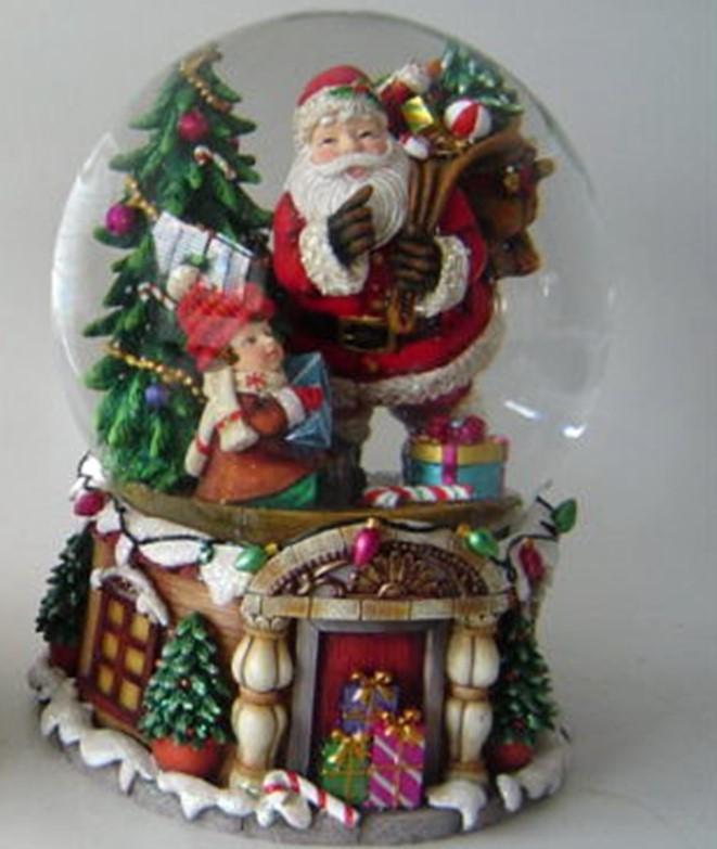Waterball con Carillon150MM Babbo Natale con Bimbo Waterball Natalizi Garden Team