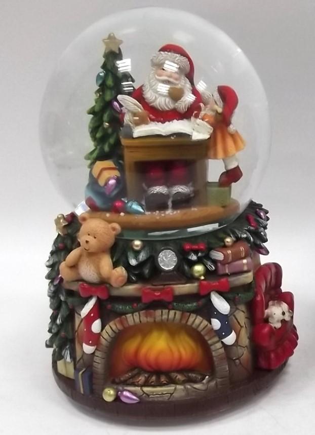 Waterball con Musica 100MM Babbo Natale con Scrittoio Waterball Natalizi Garden Team