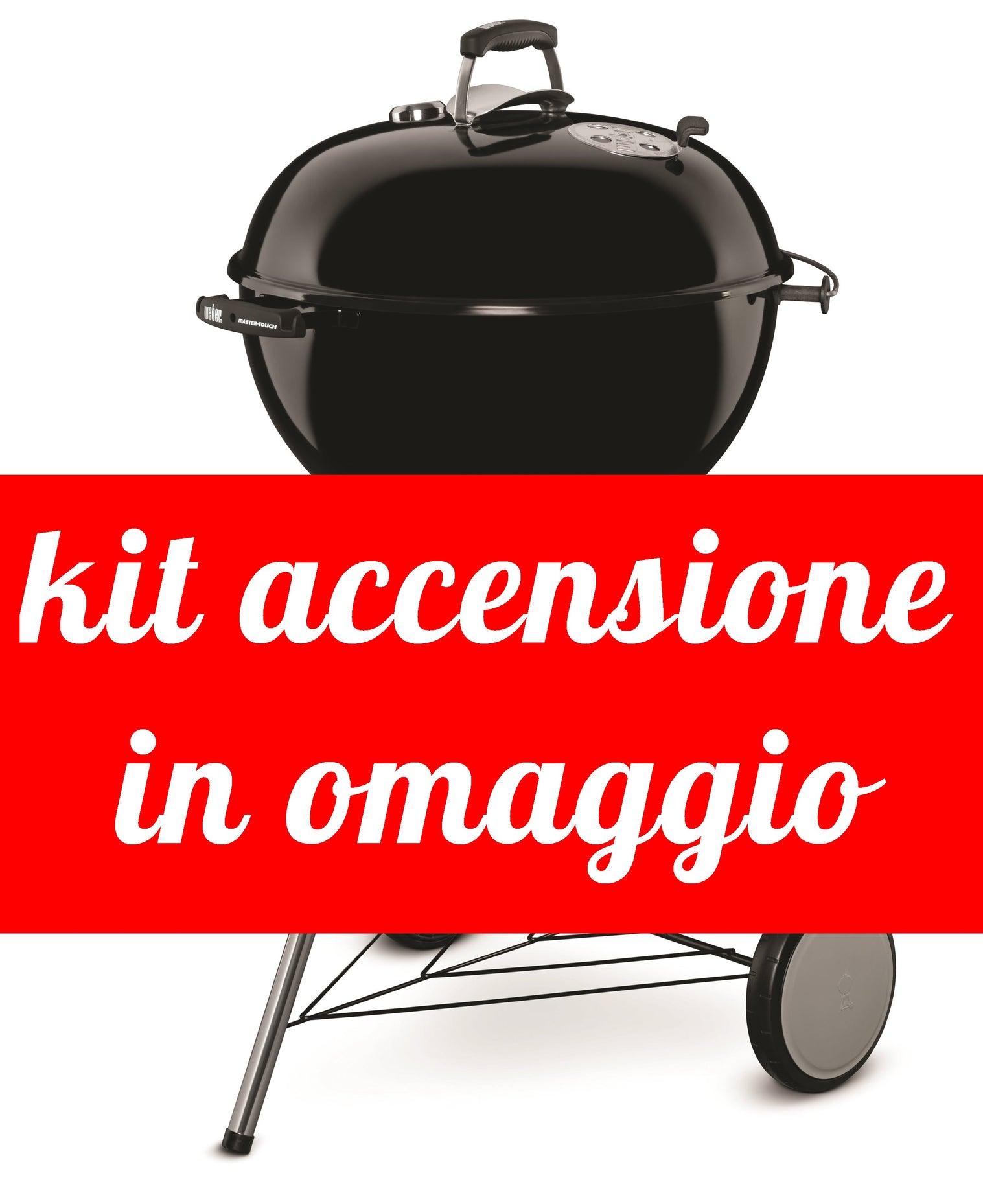 WEBER MASTER TOUCH GBS 57 CM BLACK KIT ACCENSIONE OMAGGIO Barbecue a Carbone WEBER