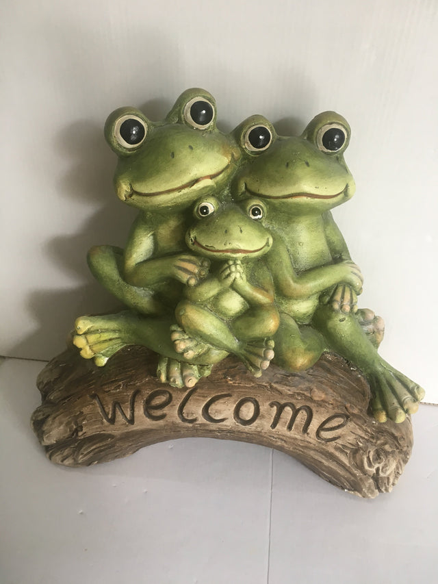 WELCOME FAMIGLIE DI RANE 37X15XH33,5CM Animaletti in magnesite Garden Team