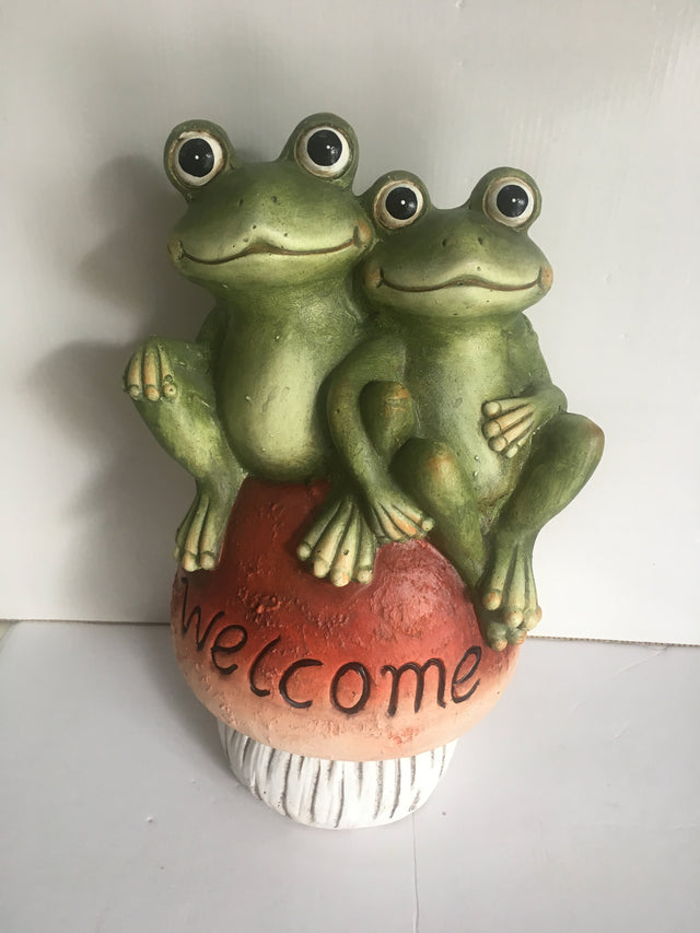 WELCOME RANE SU FUNGO 24,5X20Xh40CM Animaletti in magnesite Garden Team