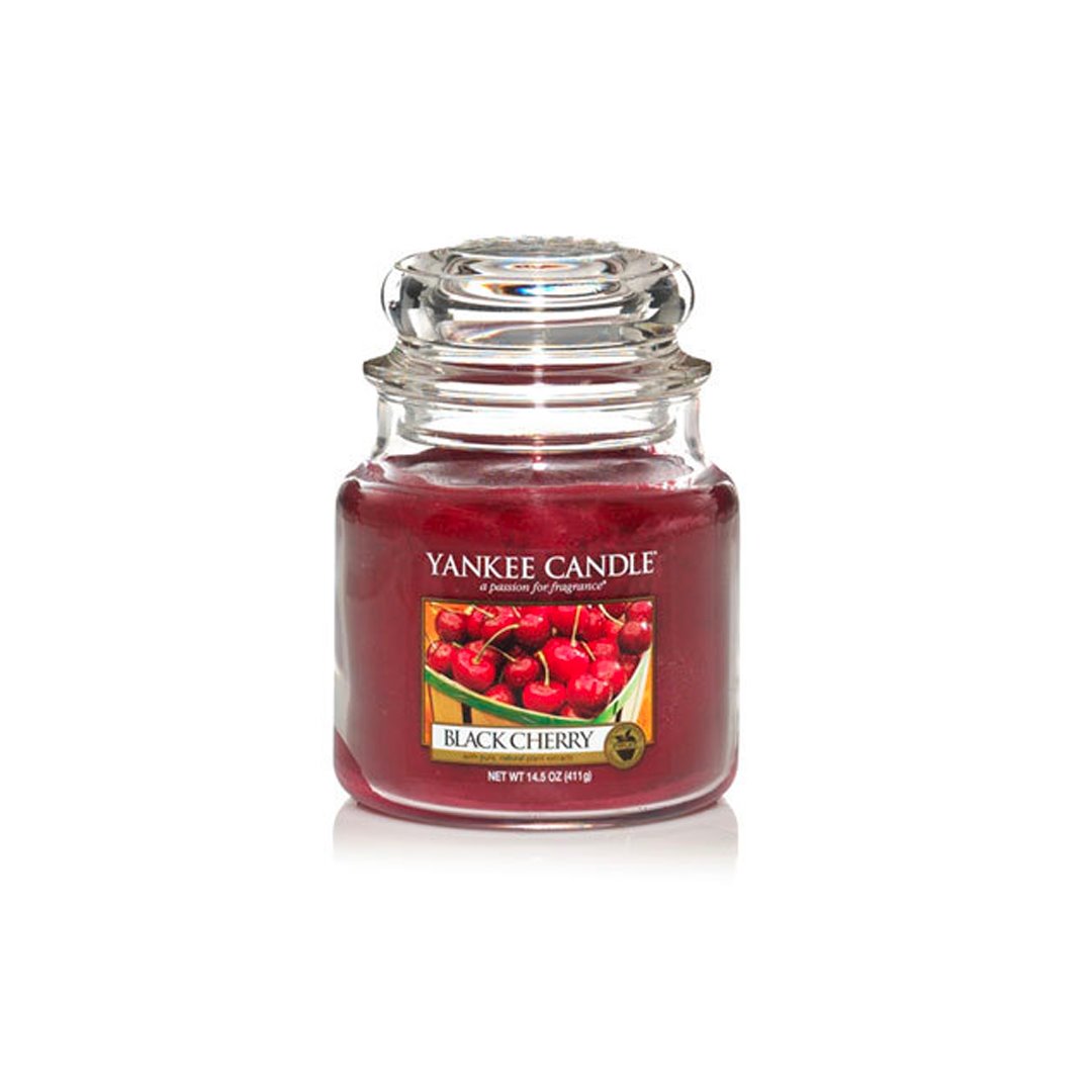 YANKEE CANDLE CANDELA GIARA CLASSICA MEDIA BLACK CHERRY Fragranze Fruit Yankee Candle